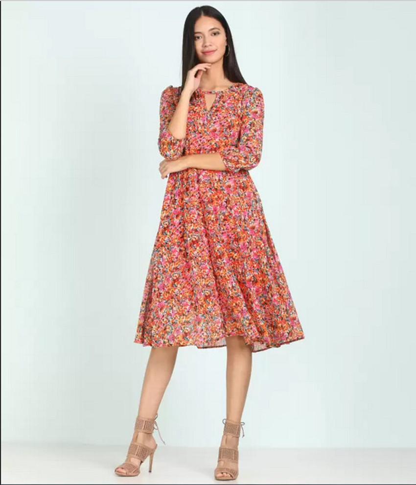 BALATEXFAB Women A line Multicolor Dress Buy BALATEXFAB Women A