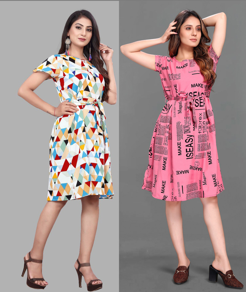 FabMint Women A line Multicolor Dress Buy FabMint Women A line Multicolor Dress Online at Best Prices in India Flipkart