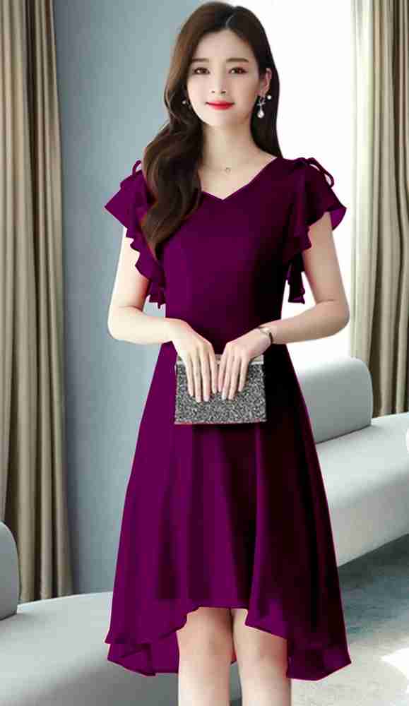 Korean top purple dress
