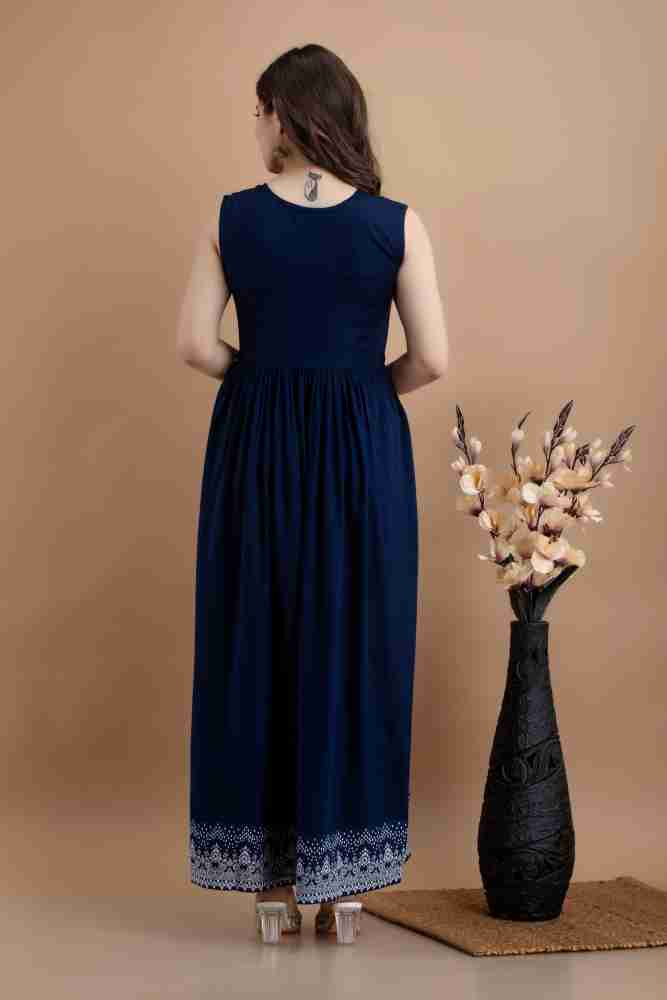 Daevish Women Maxi Blue Dress - Buy Daevish Women Maxi Blue Dress