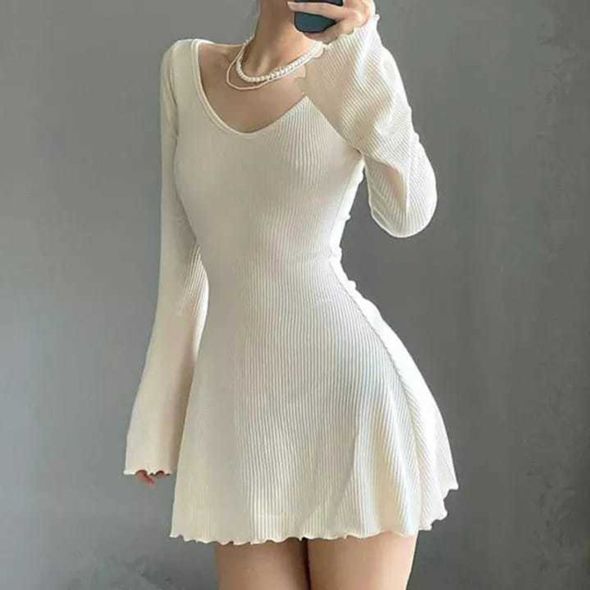 SONIC FASHION Women Fit and Flare White Dress Buy SONIC FASHION