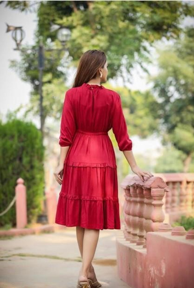 Casual red dress on sale