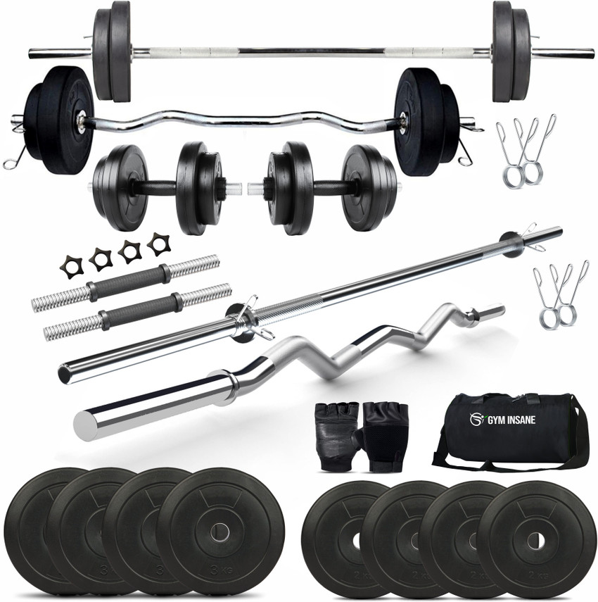 Gym Insane Workout equipment for men 18 22 KG gym weight set 3ft curl Straight rod Adjustable Dumbbell Buy Gym Insane Workout equipment for men 18 22 KG gym weight set 3ft curl Straight rod