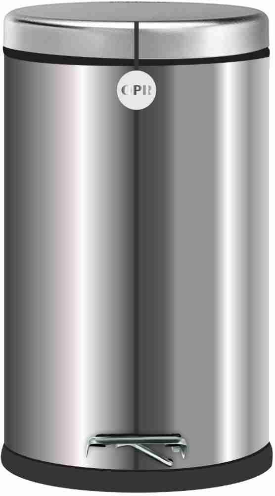 OPR Stainless Steel Plain Pedal Bin With Plastic 12 Litres Stainless Steel Dustbin