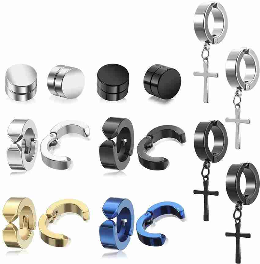 Flipkart Buy vien Magnet Non Piercing Cross Hoop Set Clip on Magnetic Stud for Men Women Metal Hoop Earring Magnetic Earring Drops Danglers Online at Best Prices in India