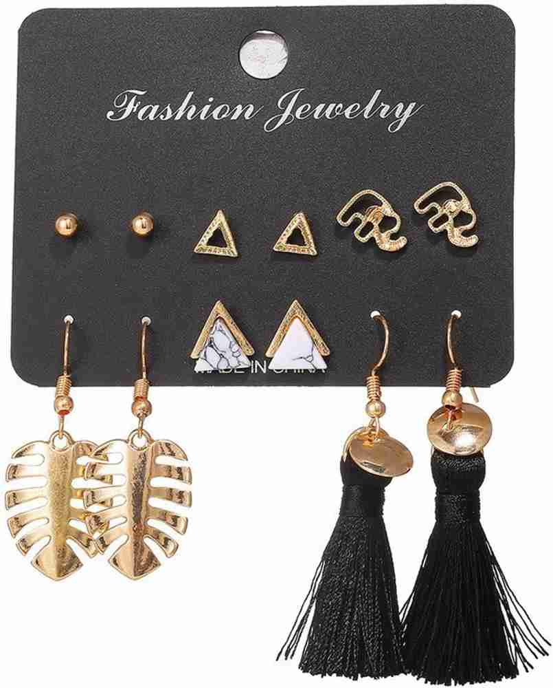 Flipkart Buy Anna Stella Latest Design Tassel Stud Earrings 6 Pairs Combo Set For Girls Women STYLE 06 Metal Earring Set Online at Best Prices in India