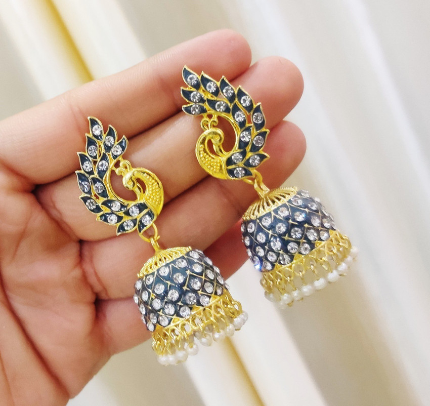 Flipkart Buy TANLOOMS Twinkling Peacock Design Jhumka
