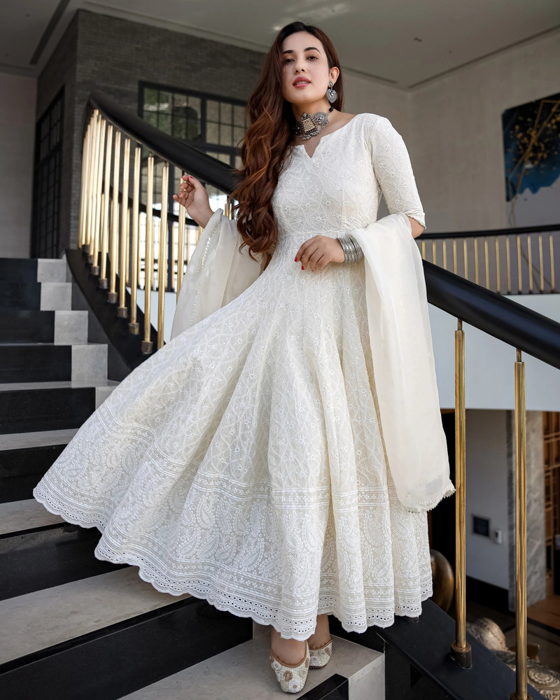 Trijal Fab Women Gown Dupatta Set Buy Trijal Fab Women Gown