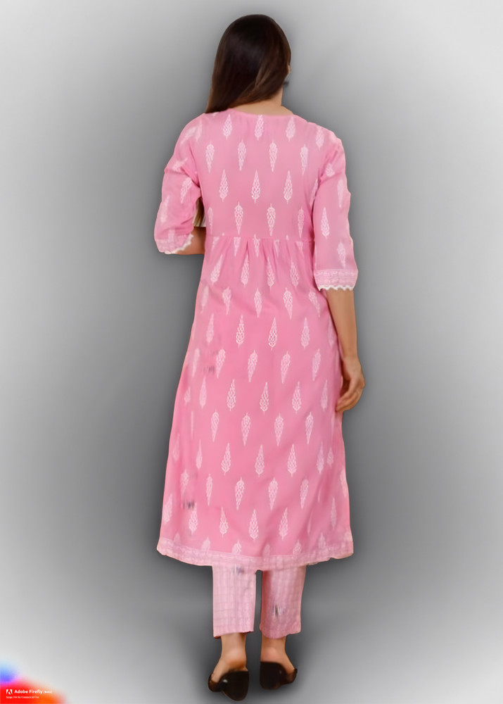 Pink World Women Kurti Pant Set Buy Pink World Women Kurti Pant