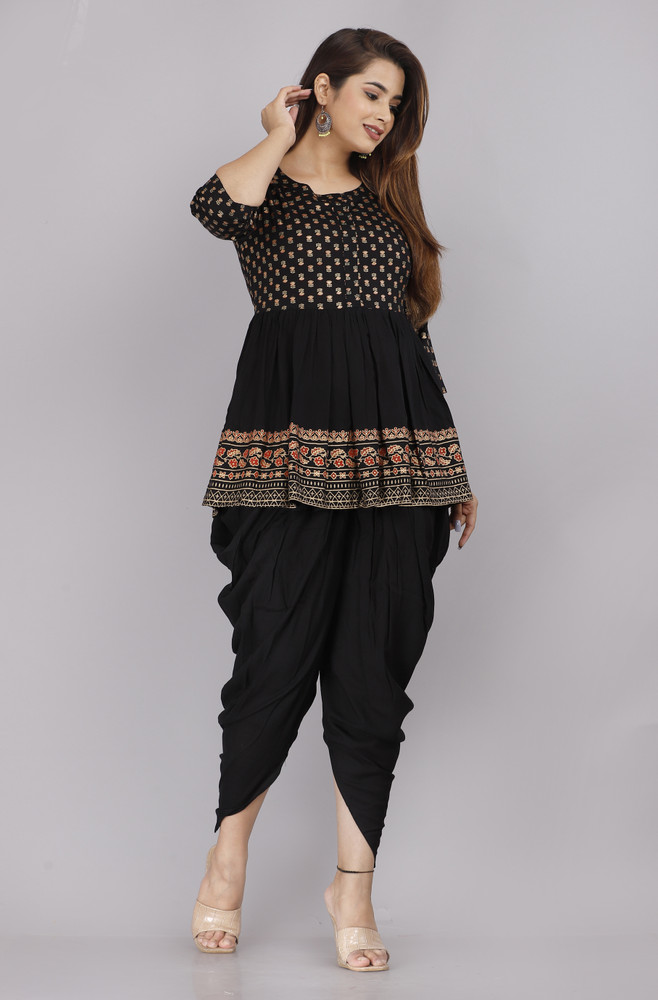 SAPONHARSH Women Kurta Dhoti Pant Set