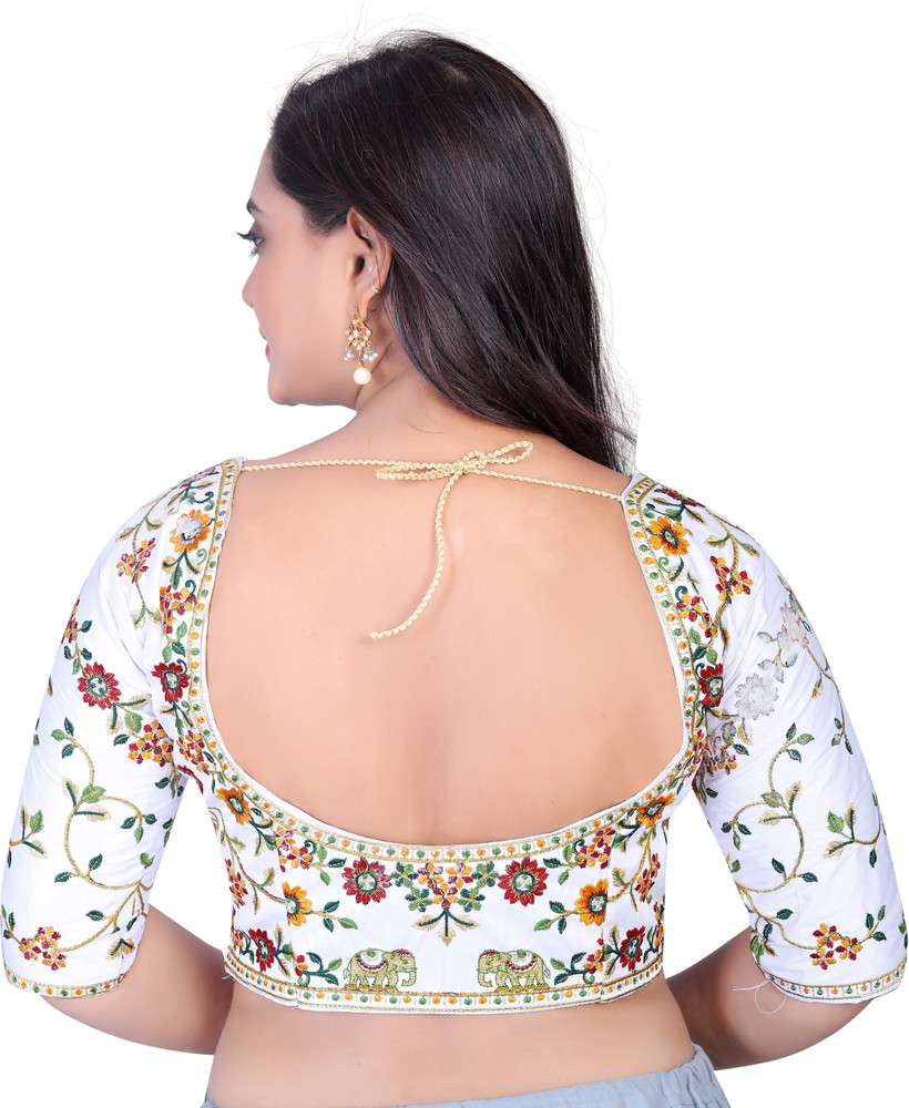Westux Satin Embroidered Blouse Material Price in India Buy Westux Satin Embroidered Blouse Material online at Flipkart