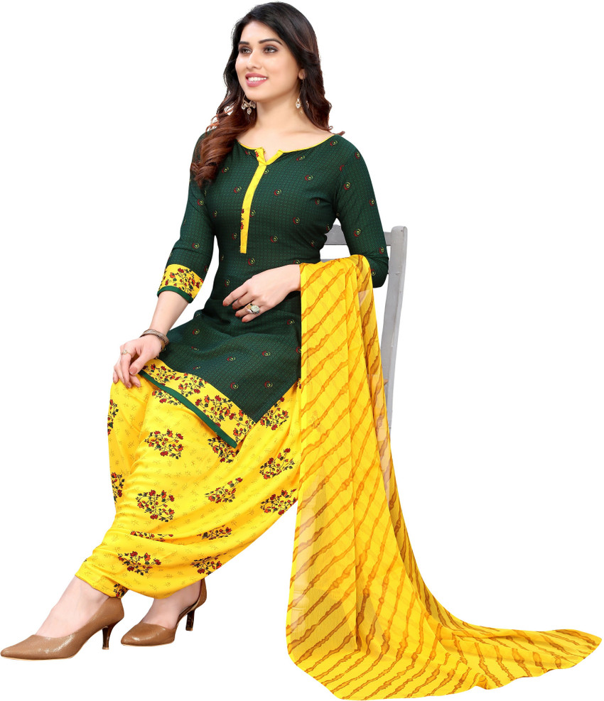 Sarvada Crepe Floral Print Printed Geometric Print Salwar Suit