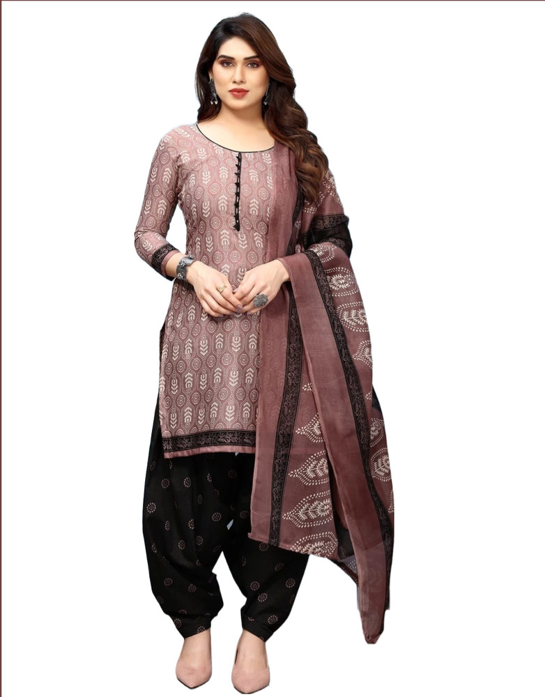 Apnisha Cotton Blend Printed Salwar Suit Material Price in India