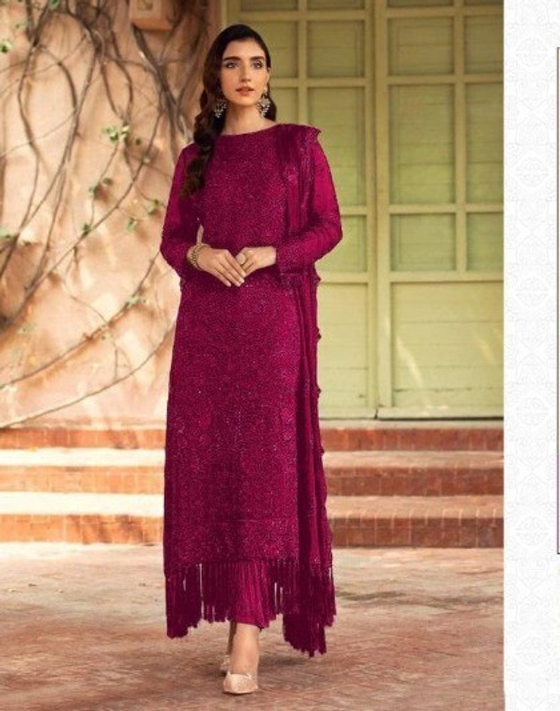 JATRIQQ Georgette Embroidered Kurta Churidar Material Price in