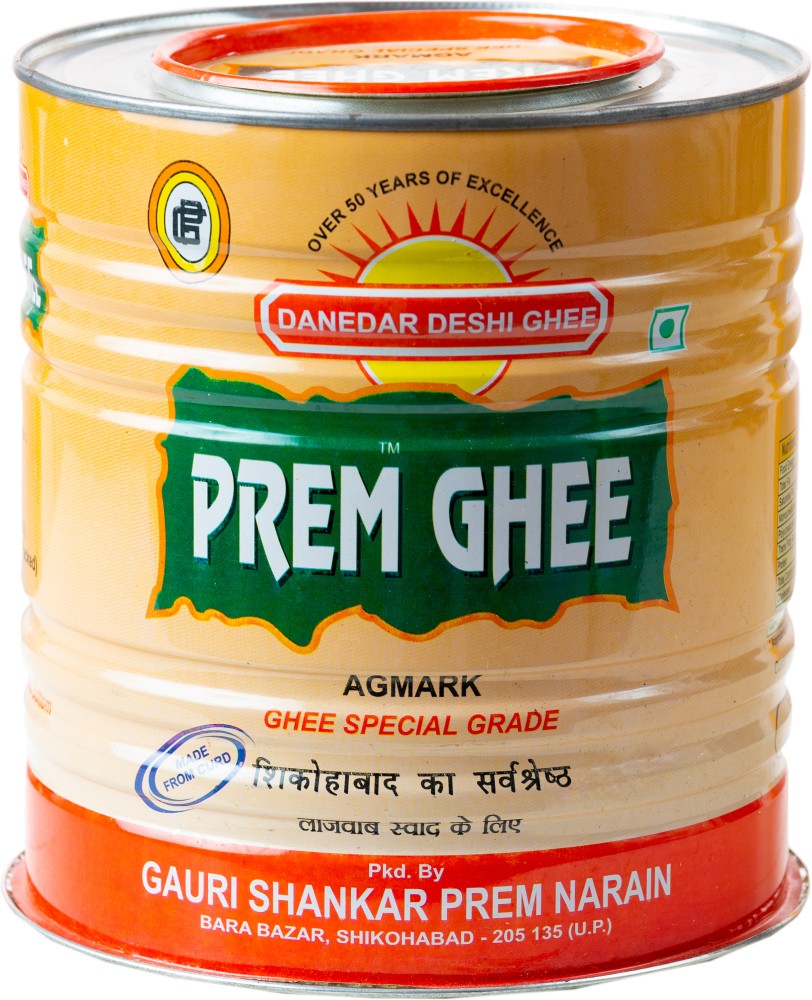 Litre Prem Agmark Desi Buffalo Ghee, Tin Can