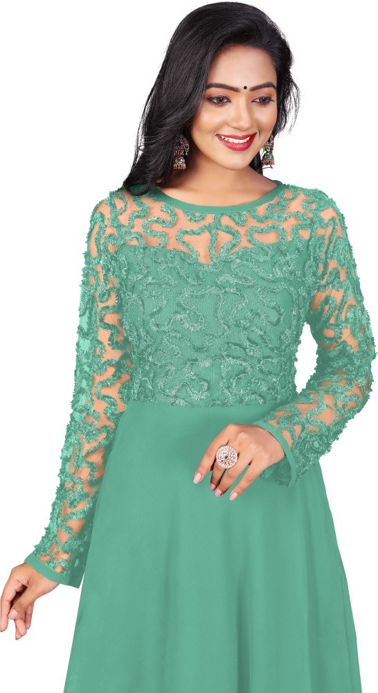 Lookavira Women A-line Green Dress - Buy Lookavira Women A-line Green Dress  Online at Best Prices in India