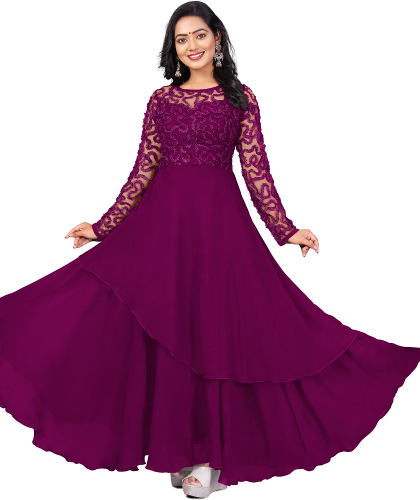 Lazzly FlaredAline Gown Price in India  Buy Lazzly FlaredAline Gown  online at Flipkartcom