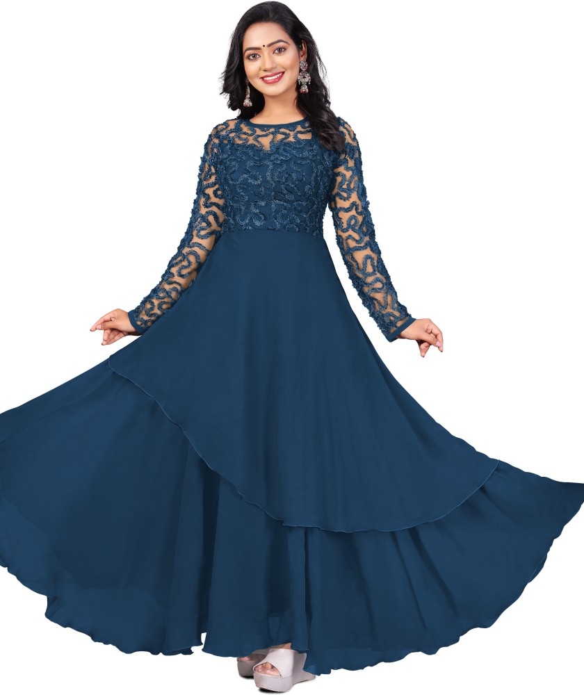 Floor length anarkali in velvet and georgette. Our discount on Flipkart -  33% (Flipkart may offer additional discounts). | Party gowns, Gowns online,  Gowns