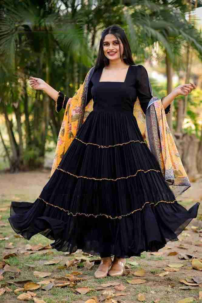 Black outlet plain gown