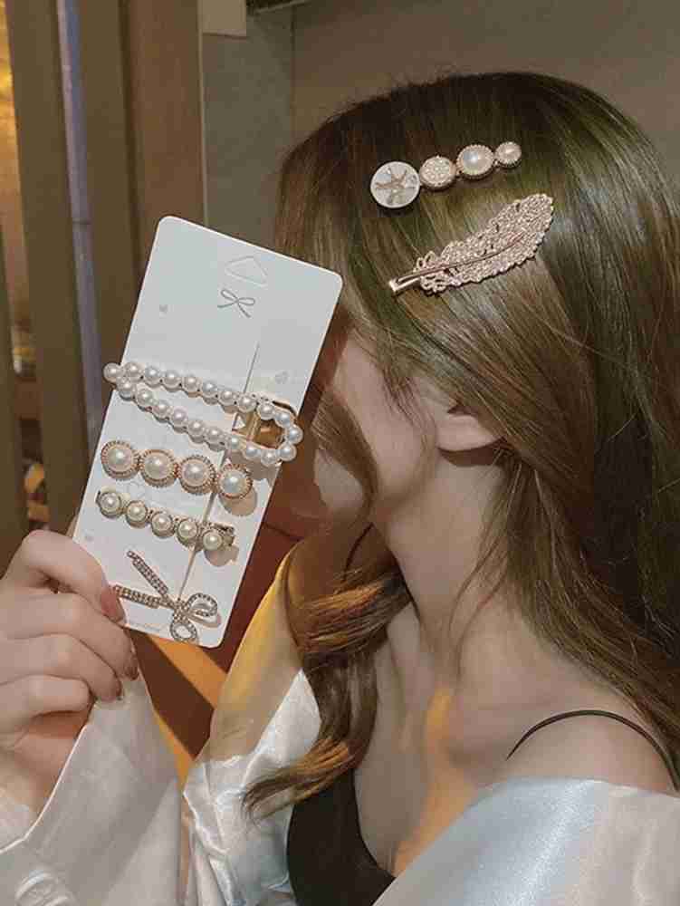 BEING BELLA 6pcs Rhinestone Pearl Korean Hair clips for Women Girls Hair Clip Price in India Buy BEING BELLA 6pcs Rhinestone Pearl Korean Hair clips for Women