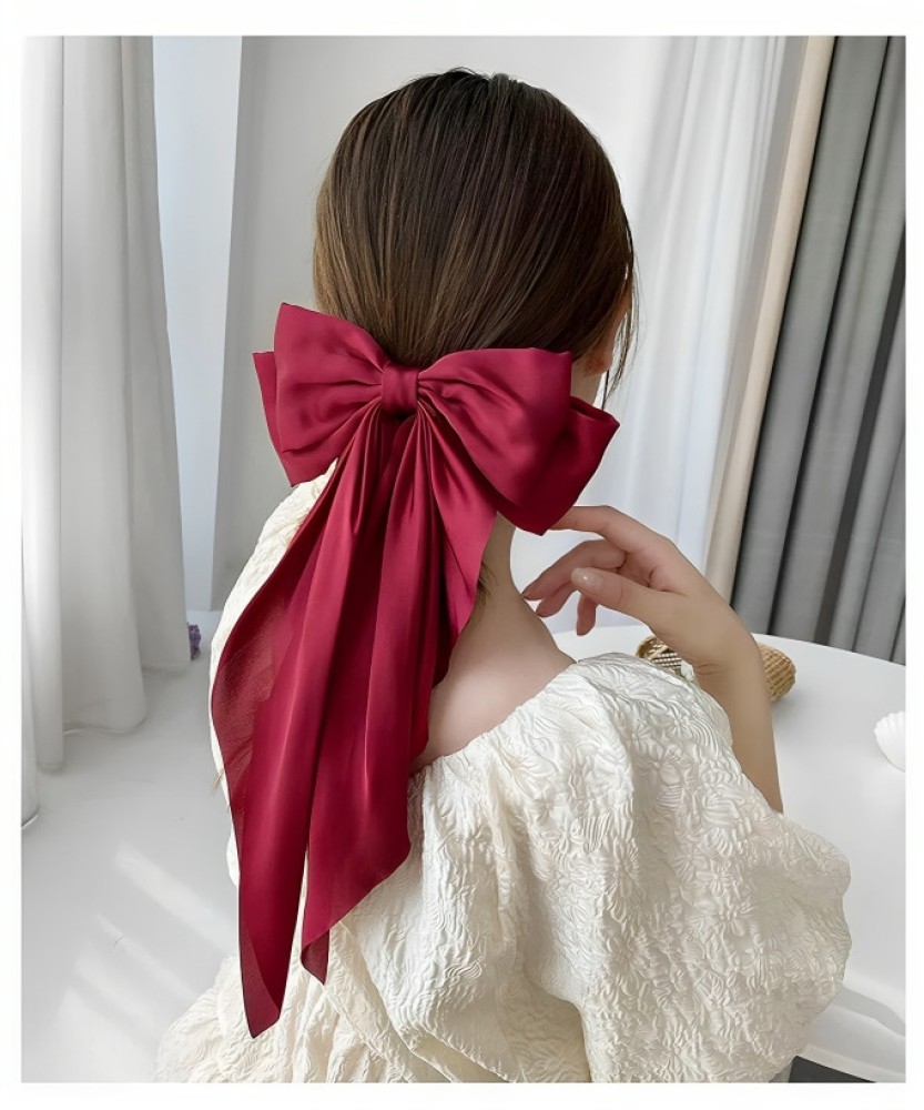 FilterFashion Bow Hair Clip/ Hair Ribbon For Women And Girls Made With Silk  Satin Hair Clip Price in India - Buy FilterFashion Bow Hair Clip/ Hair  Ribbon For Women And Girls Made