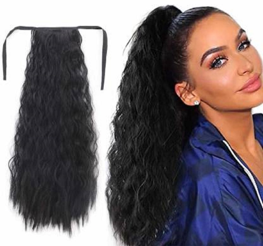Abrish Curly black women ribbon ponytail Hair Extension Price in