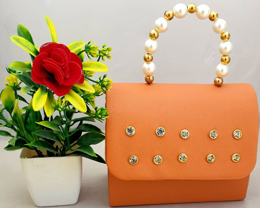 JIVON Orange Sling Bag Small Designer Handbag Orange Price in India Flipkart