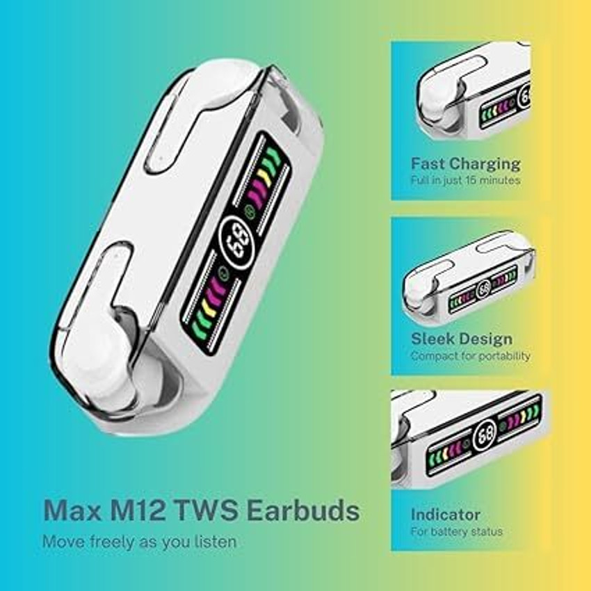 GR TECH M12 Max Earbuds Bluetooth Bluetooth Headset Price in India