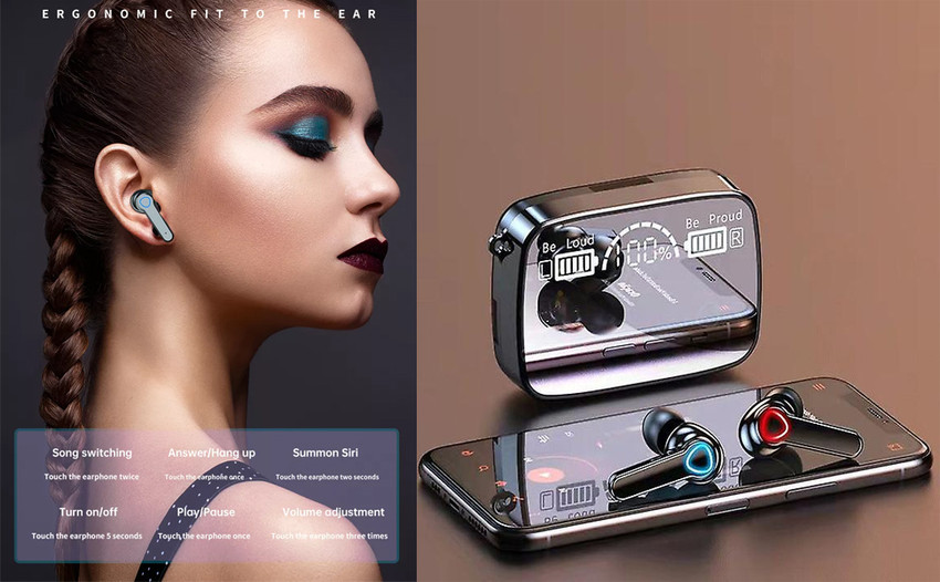 myxes M19PRO Bluetooth 5.1 Wireless Earbuds Touch Waterproof IP7X