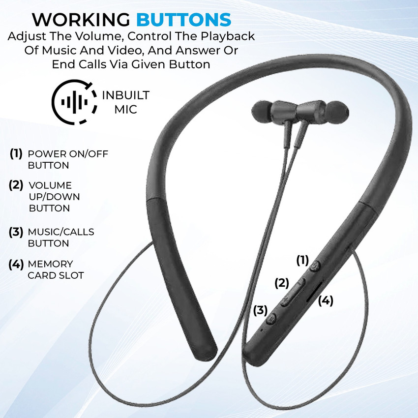 WRADER Wireless Bluetooth Neckband 10 Hours Playback Bluetooth Headphone for All Mobile Bluetooth Price in India Buy WRADER Wireless Bluetooth Neckband 10 Hours Playback Bluetooth Headphone for All Mo...