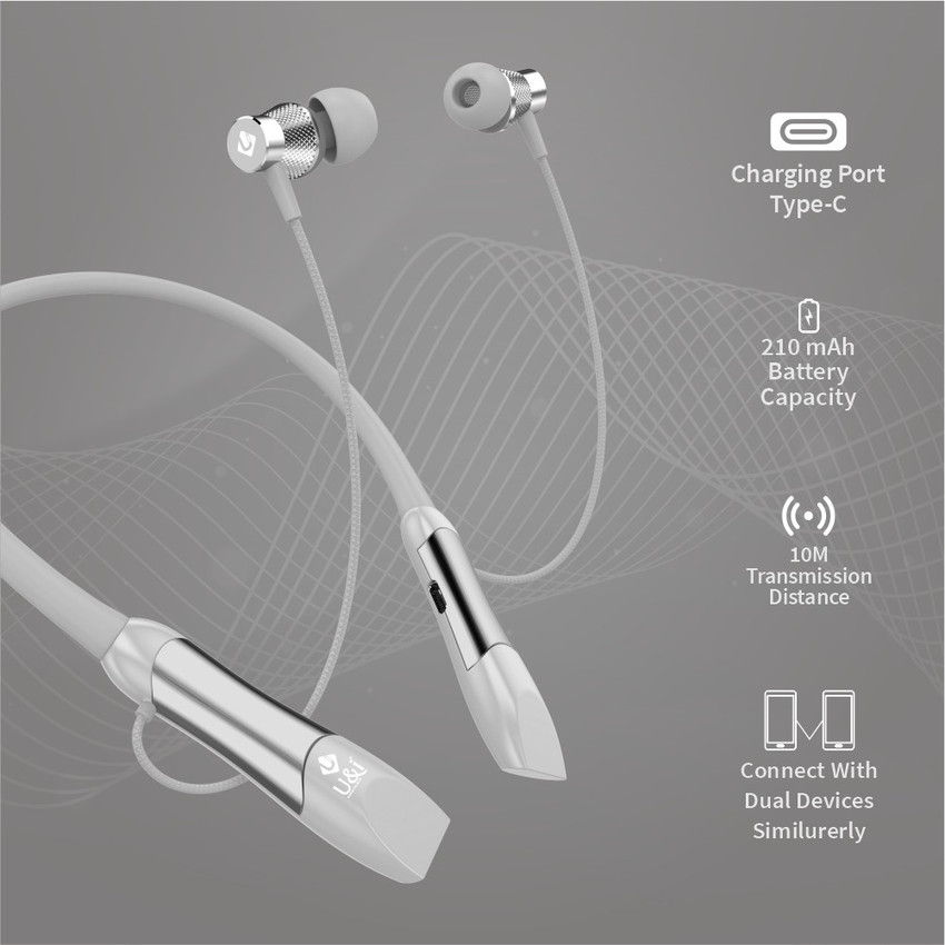 U i Holiday 50Hours Music Time Bluetooth Neckband Wireless Headset