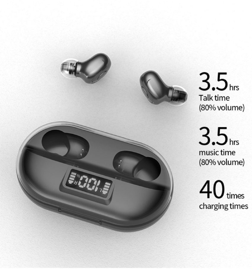 Life Like TWS 1200 mAh Power Bank Charging Box Ear Buds With Mic