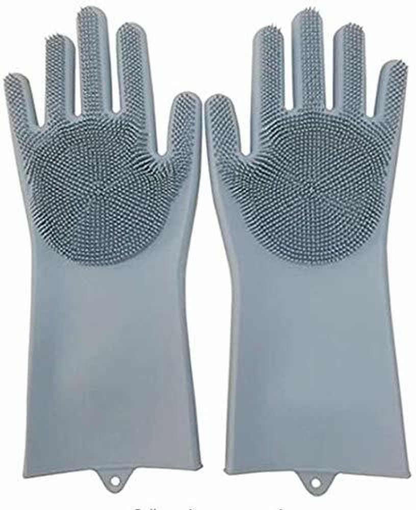 Shuaitech h Silicone Scrubbing Gloves Scrub Cleaning Gloves with