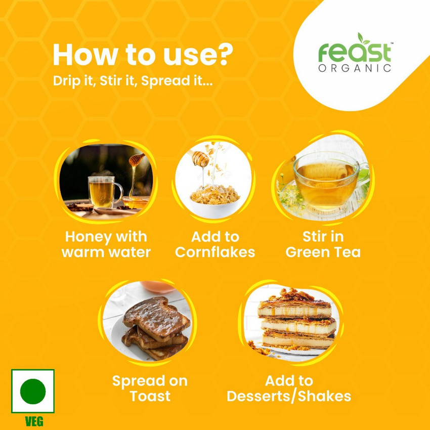 Feast Organic 100 Pure Natural Forest Honey No added sugar Raw honey for weight loss Combo Price in India Buy Feast Organic 100 Pure Natural Forest Honey No added