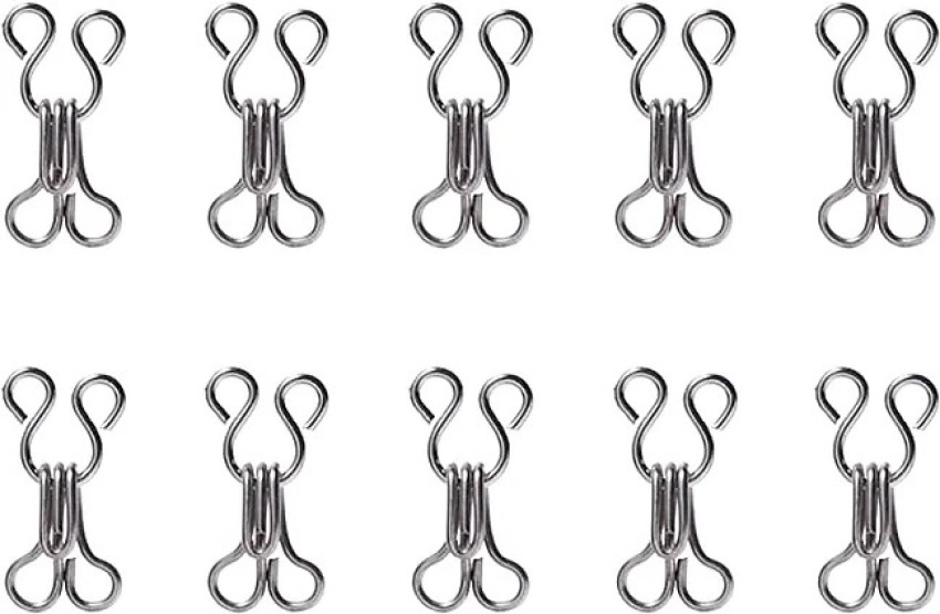 Hunny - Bunch 100 Pairs Steel Sewing Hook and Eye - Silver Hook