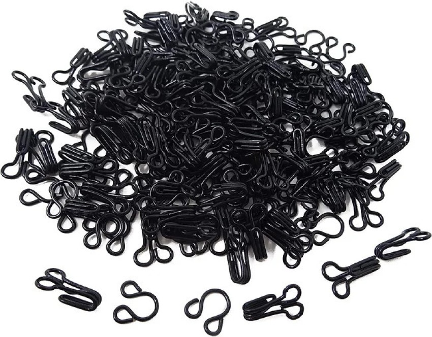 Hunny - Bunch 100 Pairs Coated Steel Sewing Hook and Eye - Black
