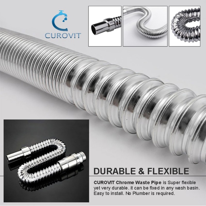 CUROVIT PVC Chrome Plated 1-1/4 Heavy Duty Flexible Waste Pipe for Kitchen  Sink 32 mm Plumbing Pipe Price in India - Buy CUROVIT PVC Chrome Plated  1-1/4 Heavy Duty Flexible Waste Pipe