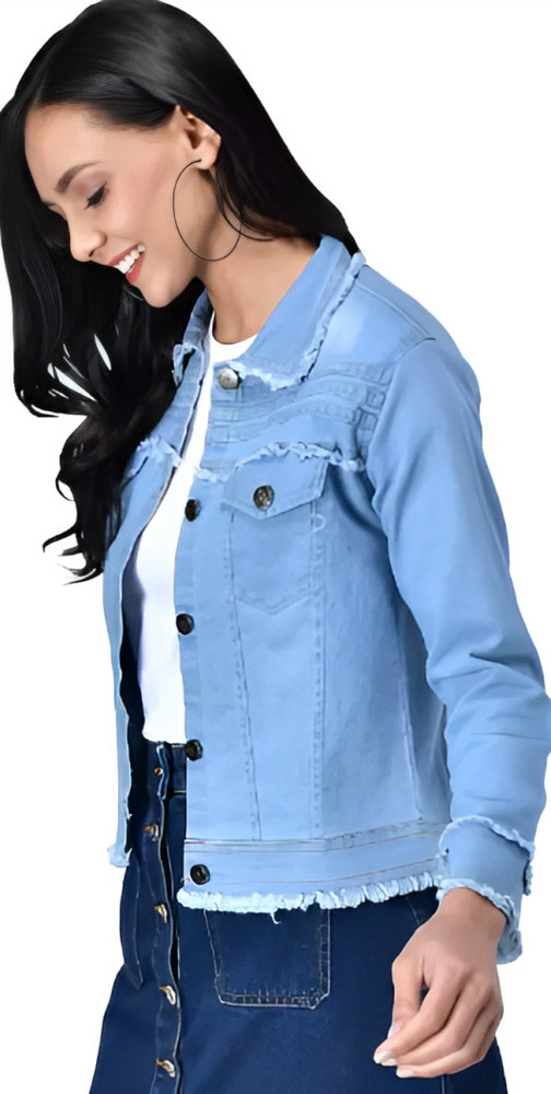 Winter denim cheap jacket for girls