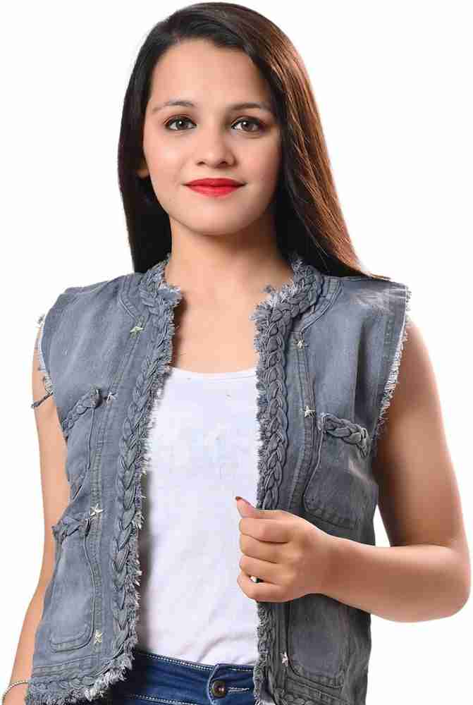 Sleeveless jeans jacket for ladies new arrivals