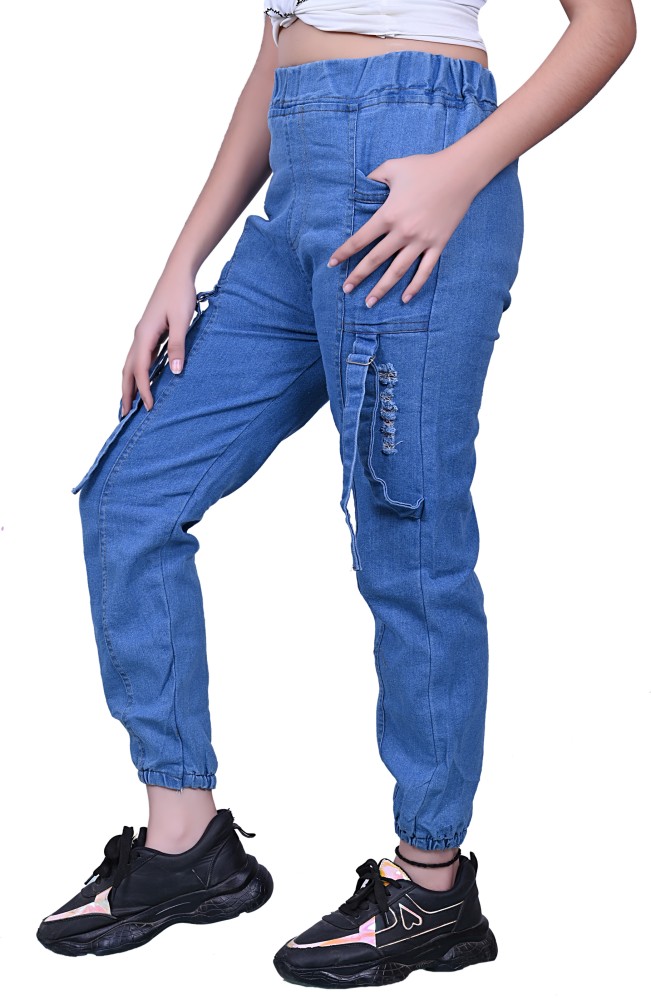 Buy GLAMHOOD Jogger Fit Girls Blue Jeans Online at Best Prices