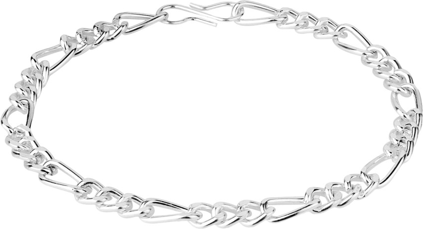 Bold by Priyaasi Textured Link Chain SilverPlated Bracelet for Men