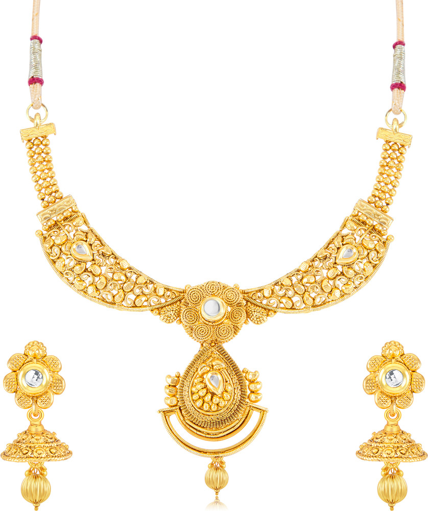 Sukkhi Alloy Gold plated Gold Jewellery Set Price in India Buy