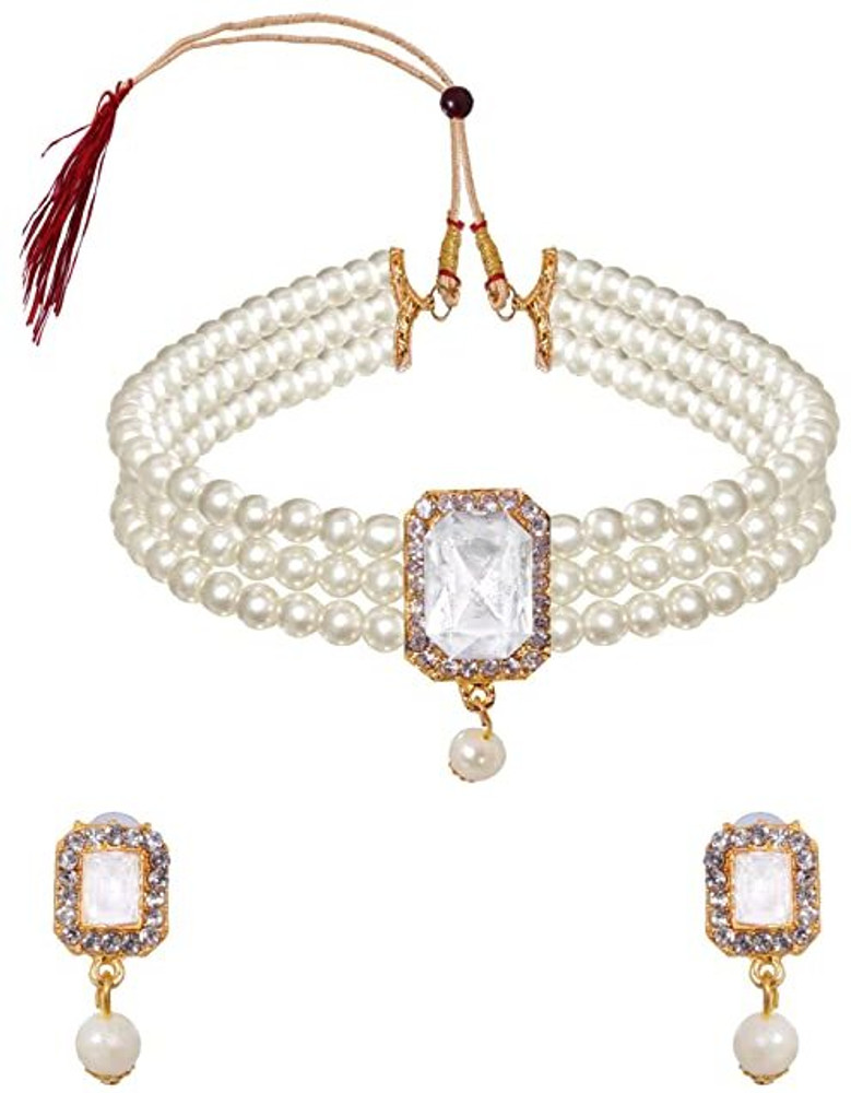White stone necklace best sale in flipkart