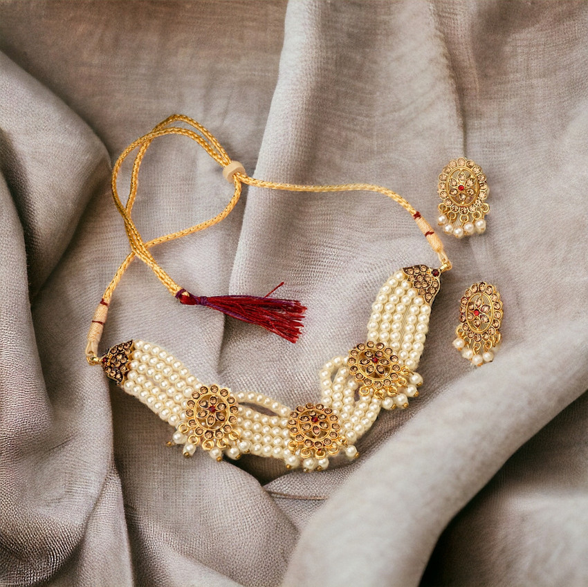 ASMITTA Jewellery Alloy Gold plated Gold Jewellery Set Price in