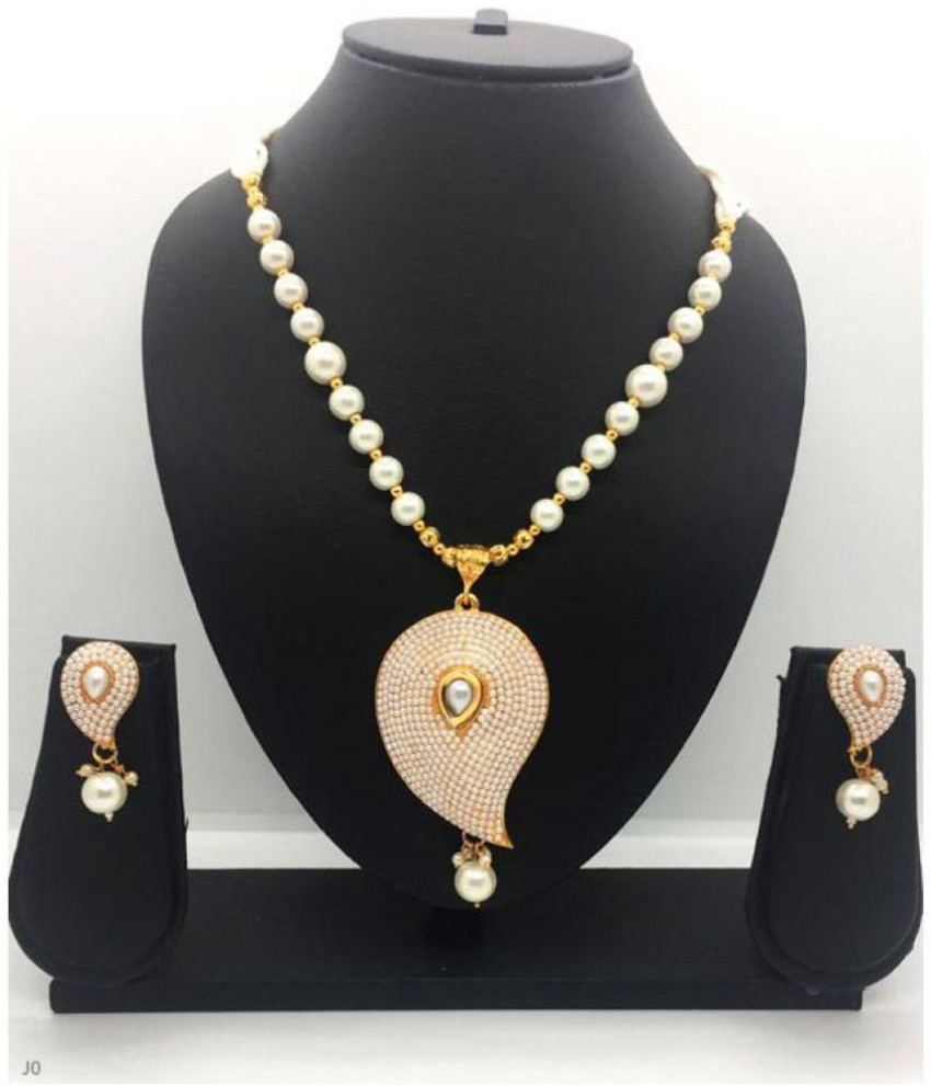 dakshita creation Mother of Pearl White Jewellery Set Price in