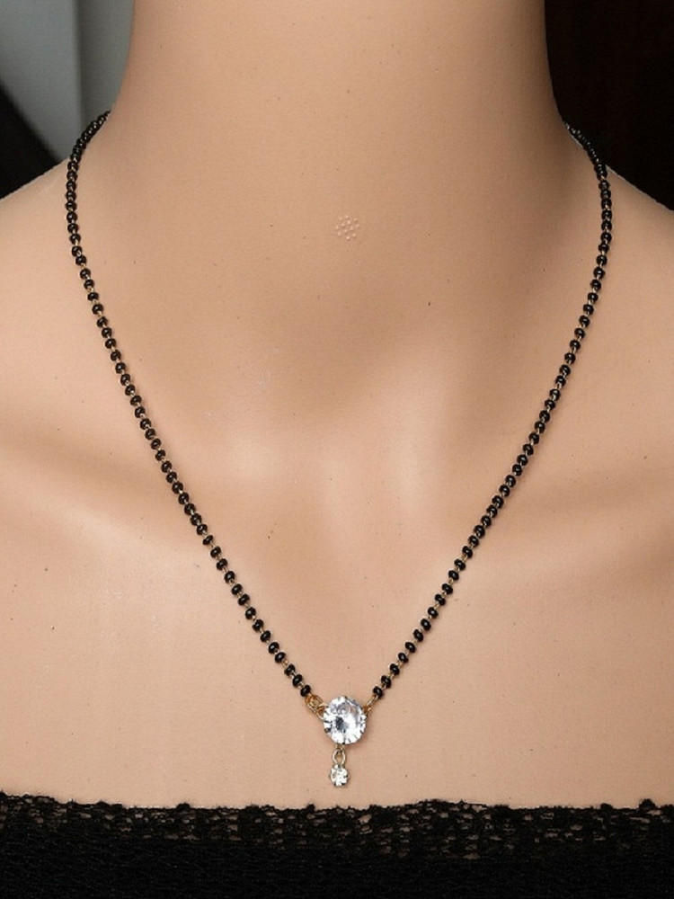 CRAFTSTER Gold plated 18 Inch short pendant mangalsutra Design for