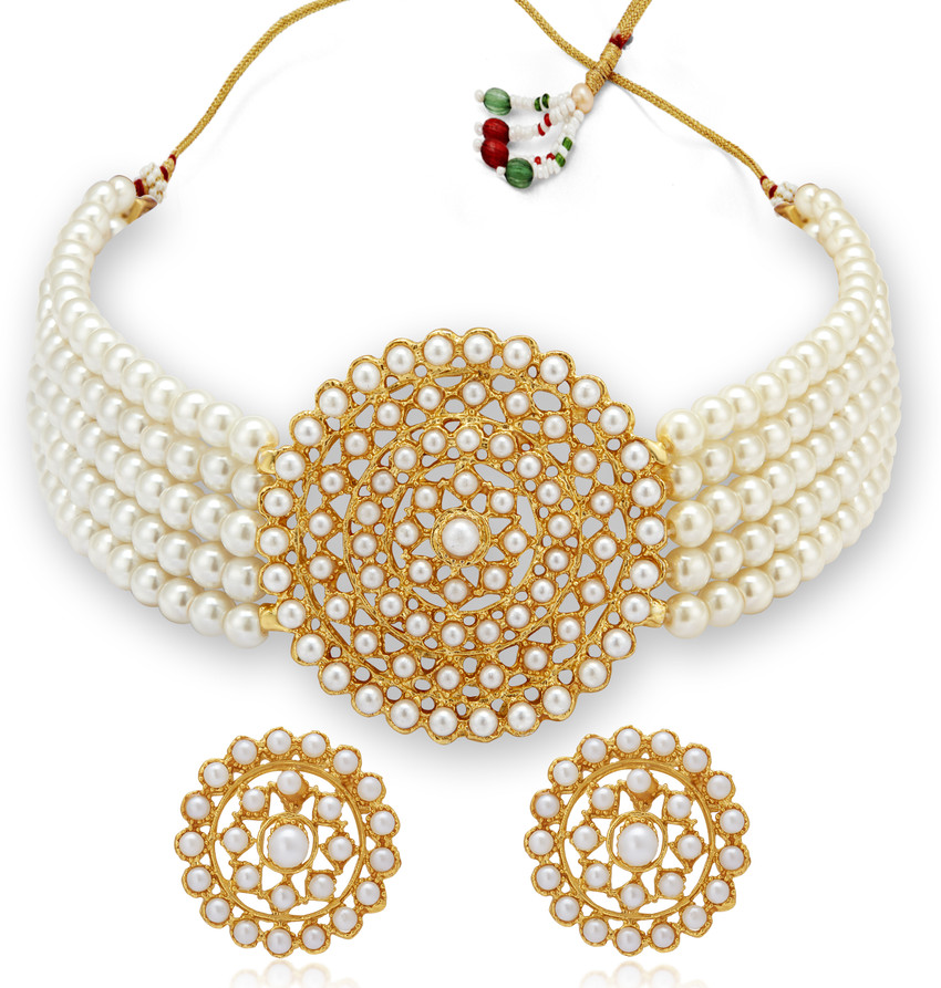 Sukkhi Alloy Gold plated White Jewellery Set Price in India Buy