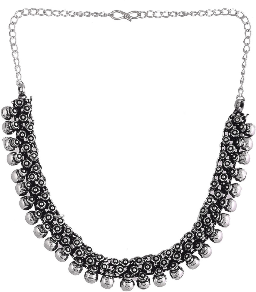 Black metal discount necklace set flipkart