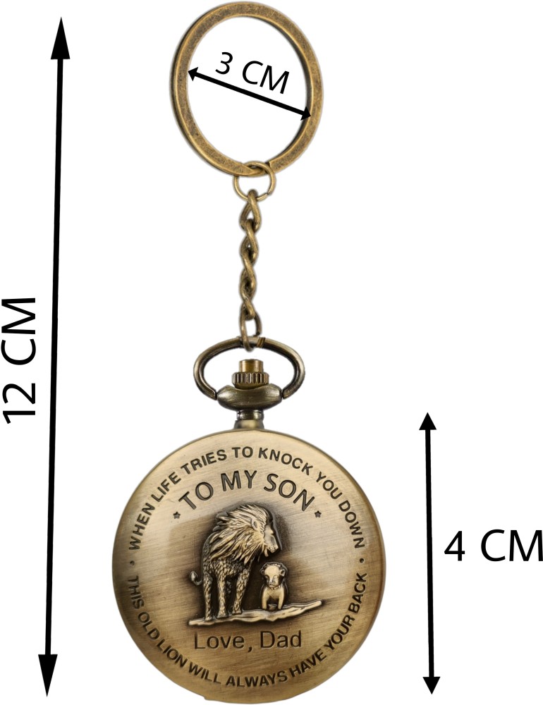 GT Gala Time Lion King Theme To My Son Pocket Watch Vintage Antique  Metallic Gift for Friend Key Chain Price in India - Buy GT Gala Time Lion  King Theme To My