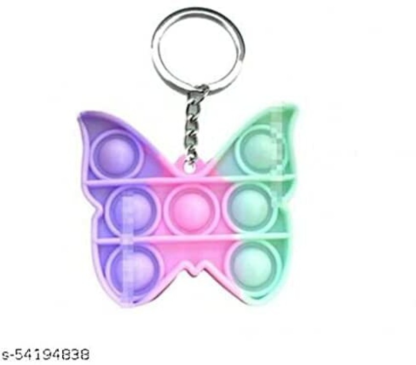 Initial Pink Stress Ball Keychain - A